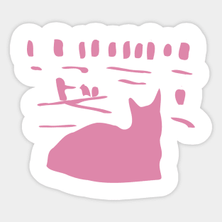 Gift for Cat Lovers  - Pink Cat Print Sticker